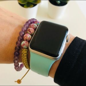 Sea Jasper and Amethyst Bracelets